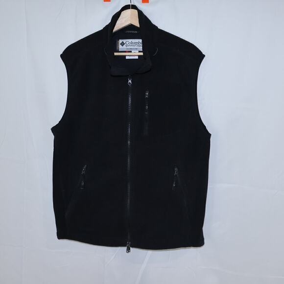 Colombia Black Vest Size Large Men's Three Front Pockets Zip Front - Picture 2 of 16